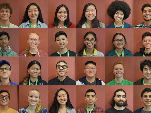 A collage of a diverse group of coding and computer science summer interns
